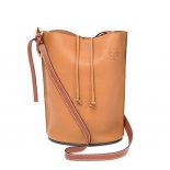 Loewe Women Gate Bucket Bag Light In Calfskin-Brown