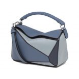Loewe Women Puzzle Small Bag in Classic Calf Leather-Blue