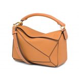 Loewe Women Puzzle Small Bag in Classic Calf Leather-Brown