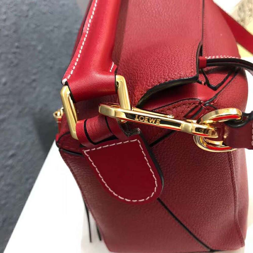 Authentic.Buy.Sell - New ! Loewe Puzzle Pochette Brick Red Almond Calf Ghw  with copy rec Nov/18 (25x6x17cm) adjustable shoulder strap ( bs sling,  short strap & clutch) @16.9 jt