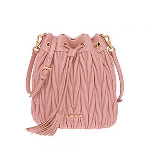 Miu Miu Women Matelasse Leather Bag-Pink