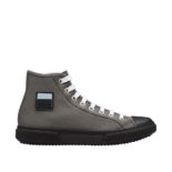 Prada Men Shoes High-Top Cotton Sneakers-Grey