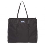 Prada Women Large Etiquette Nylon Bag-Black