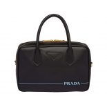 Prada Women Mirage Small Leather Bag-Black