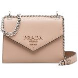 Prada Women Monochrome Saffiano Leather Bag-Pink