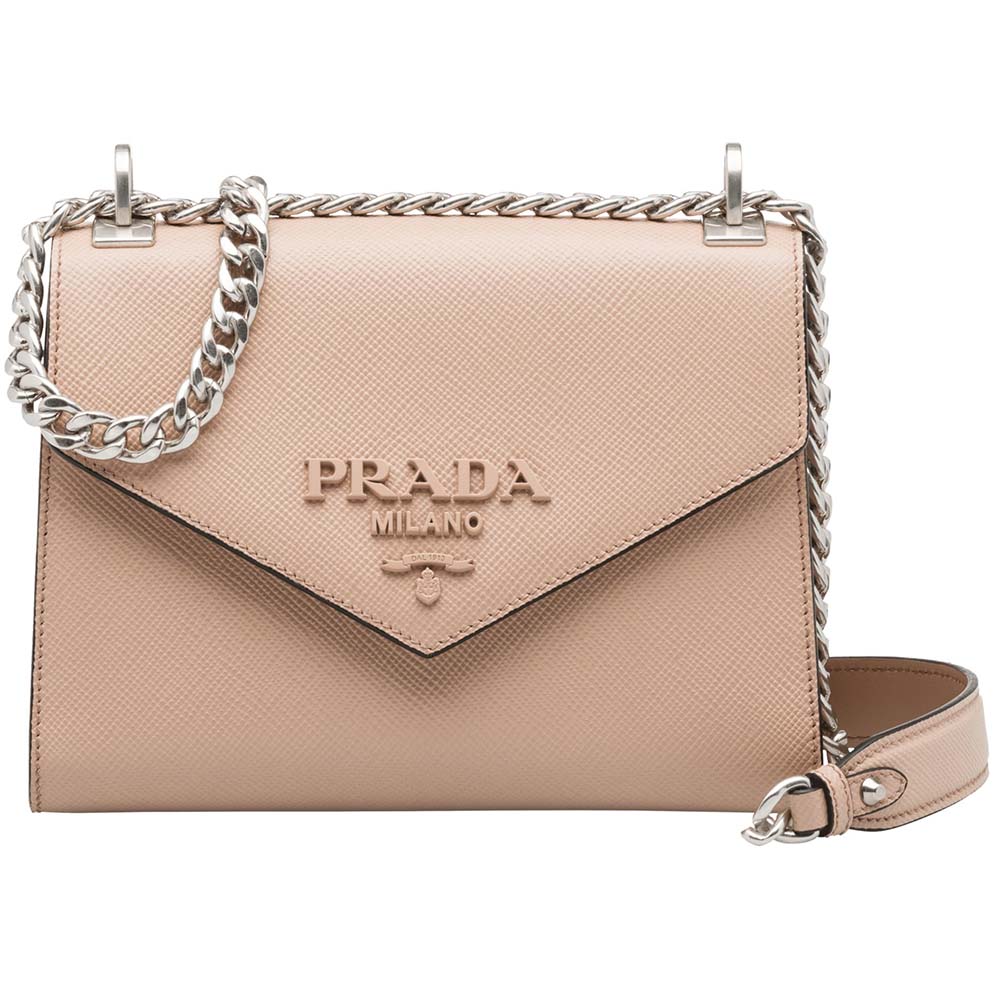 Prada Women Monochrome Saffiano Leather Bag-Pink