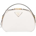 Prada Women Odette Saffiano Leather Bag-White