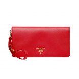 Prada Women Saffiano Leather Mini Bag-Red