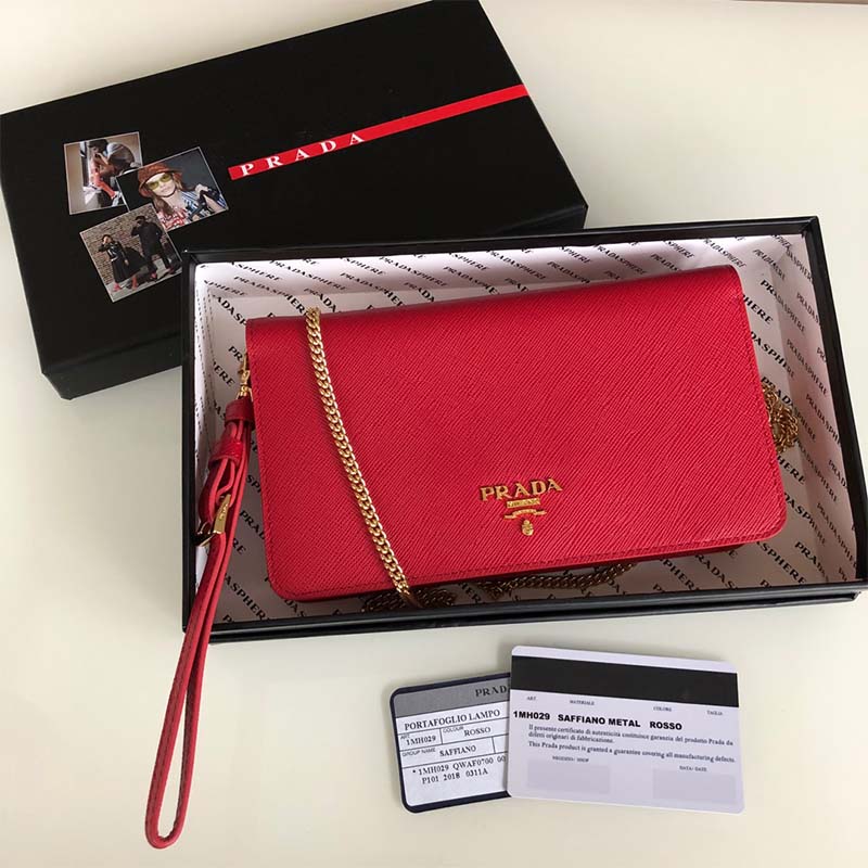 Prada Women Saffiano Leather Mini Bag-Red 3 Prada Women Saffiano Leather Mini Bag-Red - Image 3