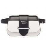 Prada Women Sidonie Leather Belt-Bag-White
