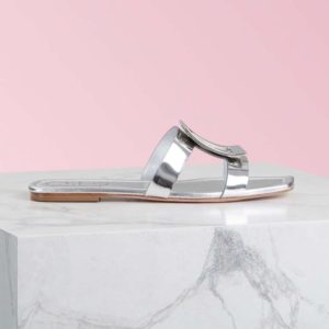 Roger Vivier Women Bikiviv' Mules Flat Sandals-Silver