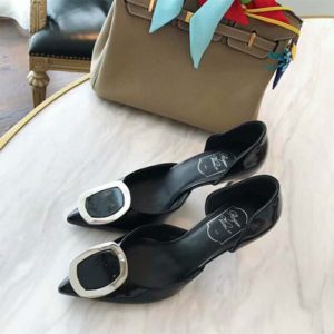 Roger Vivier Women Dorsay Sexy Choc Chips Pumps Patent 85mm Heel