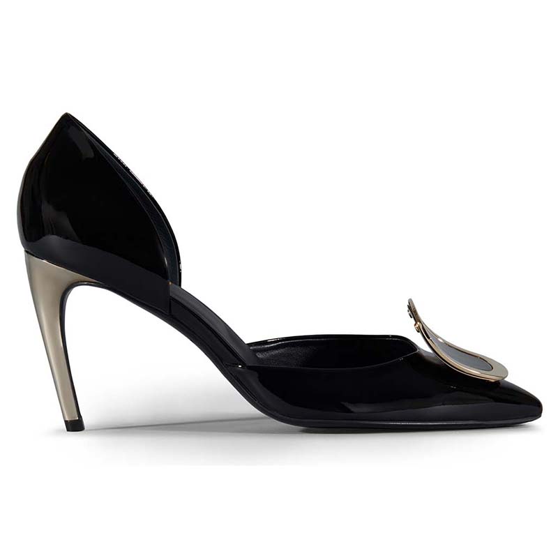 Roger Vivier Women Dorsay Sexy Choc Chips Pumps Patent 85mm Heel
