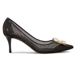 Roger Vivier Women Flower Strass Buckle Net Pumps 60mm Heel