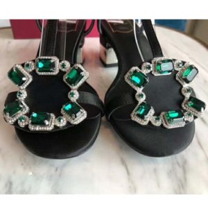 Roger Vivier Women Podium Crown Jewels Sandals 5cm Heel-Black