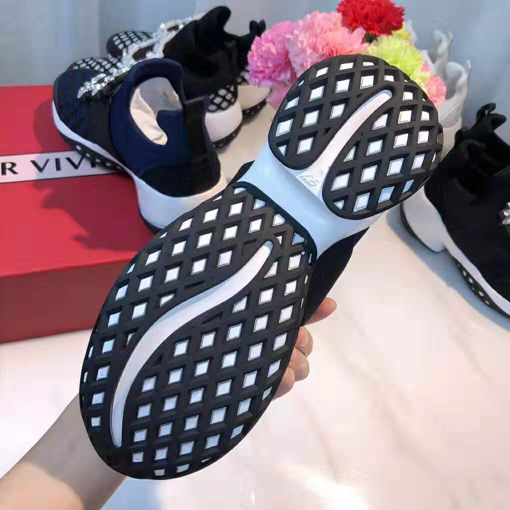 Roger Vivier Women Viv' Run Strass Buckle Sneakers-Navy 9 Roger Vivier Women Viv' Run Strass Buckle Sneakers-Navy - Image 9