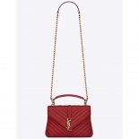Saint Laurent YSL Classic Medium College Bag Matelasse Leather-Red