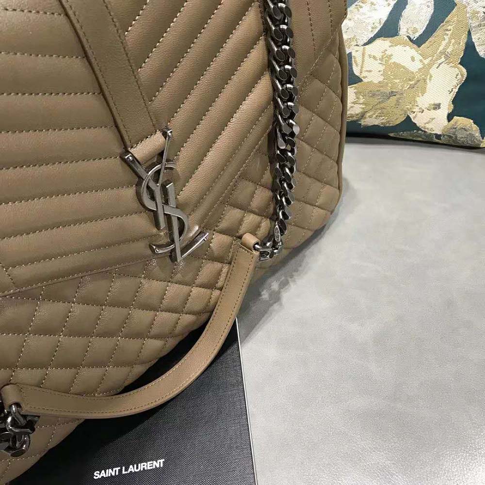 Saint Laurent YSL Women Envelope Large Bag Grain De Poudre-Sandy 9 Saint Laurent YSL Women Envelope Large Bag Grain De Poudre-Sandy - Image 9