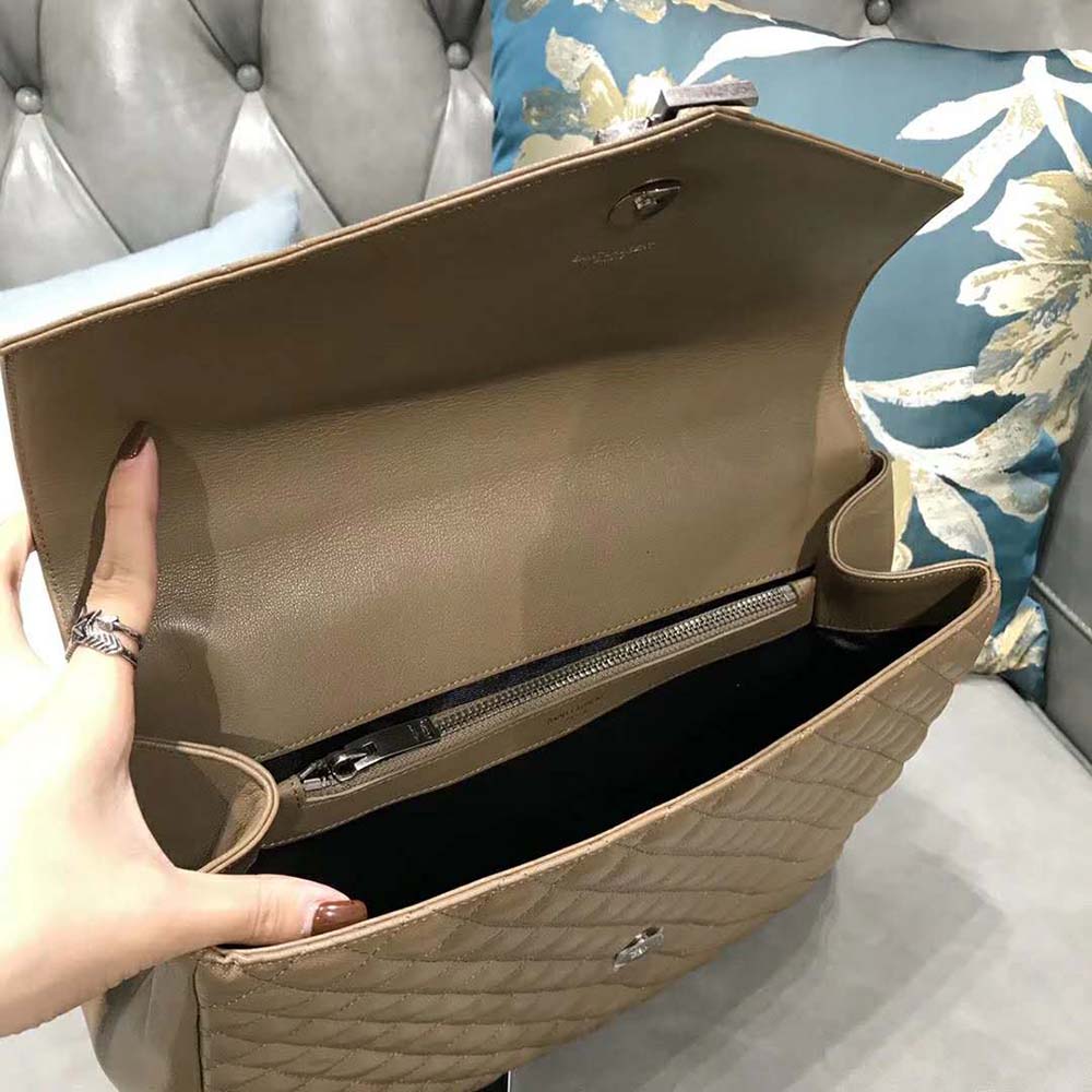 Saint Laurent YSL Women Envelope Large Bag Grain De Poudre-Sandy 8 Saint Laurent YSL Women Envelope Large Bag Grain De Poudre-Sandy - Image 8