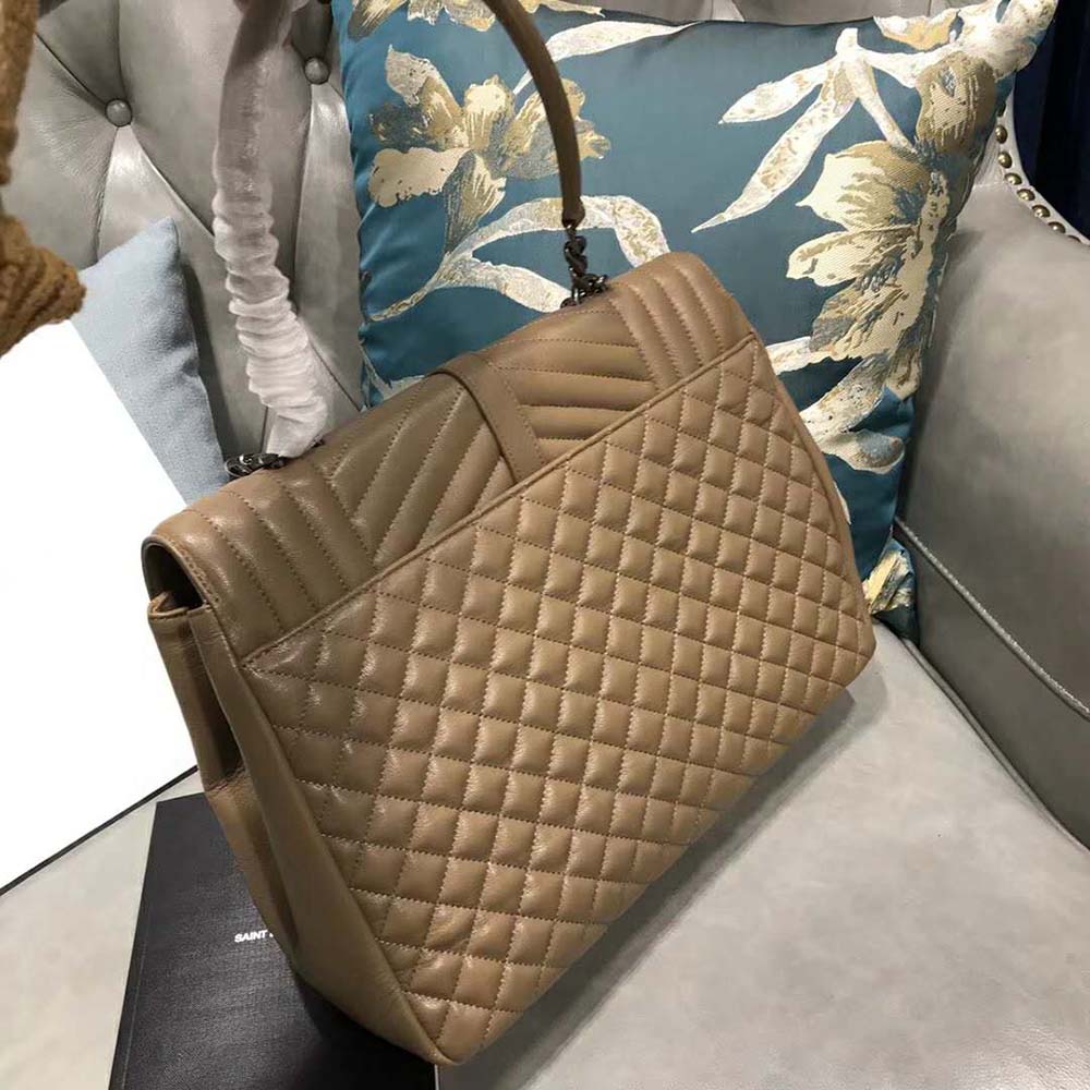 Saint Laurent YSL Women Envelope Large Bag Grain De Poudre-Sandy 6 Saint Laurent YSL Women Envelope Large Bag Grain De Poudre-Sandy - Image 6