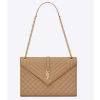 Saint Laurent YSL Women Envelope Large Bag Grain De Poudre-Sandy 12 Saint Laurent YSL Women Envelope Large Bag Grain De Poudre-Sandy