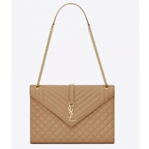 Saint Laurent YSL Women Envelope Large Bag Grain De Poudre-Sandy