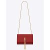 Saint Laurent YSL Medium Kate Tassel Chain Bag Calfskin Leather-Red