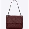 Saint Laurent YSL Niki Large in Vintage Leather-Maroon