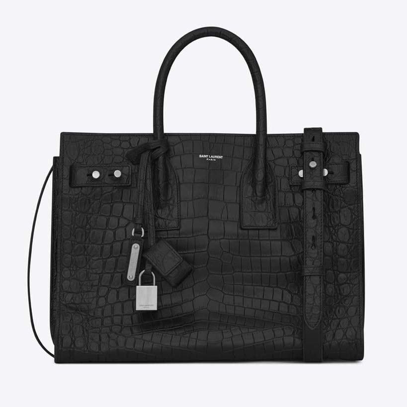 Saint Laurent YSL Small SAC DE JOUR Souple Crocodile Embossed