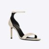 Saint Laurent YSL Women Amber Sandals Patent Leather 8.5cm Heel-Beige