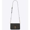 Saint Laurent YSL Women Angie Chain Bag Diamond-Quilted Lambskin-Black