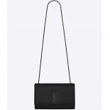 Saint Laurent YSL Women Kate Medium Grain De Poudre Embossed-Black