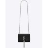 Saint Laurent YSL Women Kate Small Tassel Embossed Crocodile Shiny Calfskin-Black