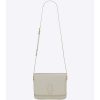 Saint Laurent YSL Women Le 61 Medium Saddle Bag Smooth-White
