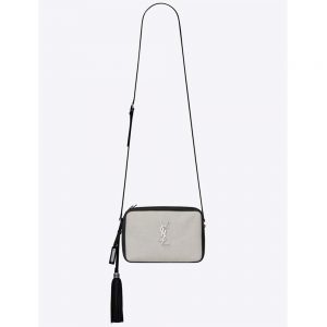 Saint Laurent YSL Women Lou Camera Bag Linen Canvas Leather