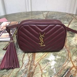 Saint Laurent YSL Women Lou Camera Bag Matelasse Leather Maroon