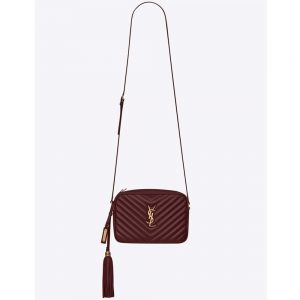 Saint Laurent YSL Women Lou Camera Bag Matelasse Leather-Maroon