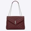 Saint Laurent YSL Women Loulou Medium Matelasse Y Leather-Maroon 9 Saint Laurent YSL Women Loulou Medium Matelasse Y Leather-Maroon