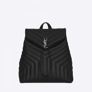 Saint Laurent YSL LouLou Backpack Leather Medium Black