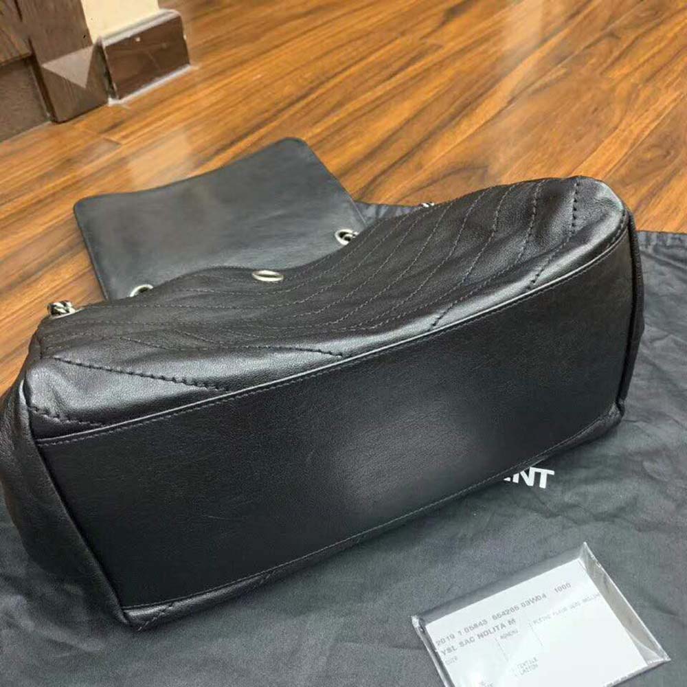 Saint Laurent YSL Women Nolita Medium Bag Vintage Leather-Black 5 Saint Laurent YSL Women Nolita Medium Bag Vintage Leather-Black - Image 5