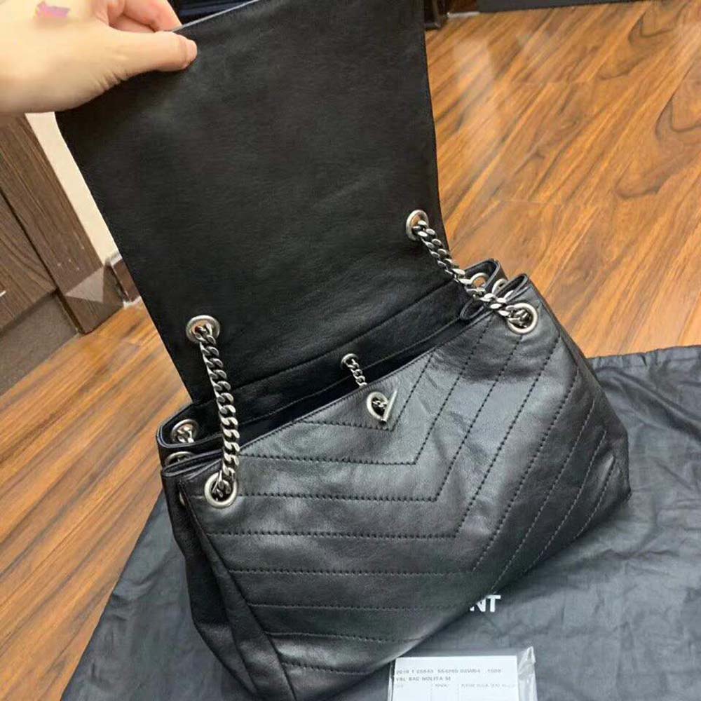 Saint Laurent YSL Women Nolita Medium Bag Vintage Leather-Black 6 Saint Laurent YSL Women Nolita Medium Bag Vintage Leather-Black - Image 6