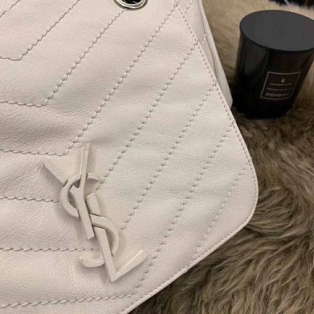 Saint Laurent YSL Women Nolita Medium Bag Vintage Leather-White 7 Saint Laurent YSL Women Nolita Medium Bag Vintage Leather-White - Image 7
