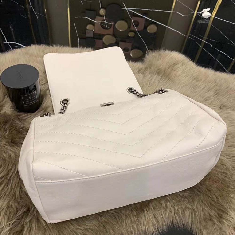 Saint Laurent YSL Women Nolita Medium Bag Vintage Leather-White 4 Saint Laurent YSL Women Nolita Medium Bag Vintage Leather-White - Image 4