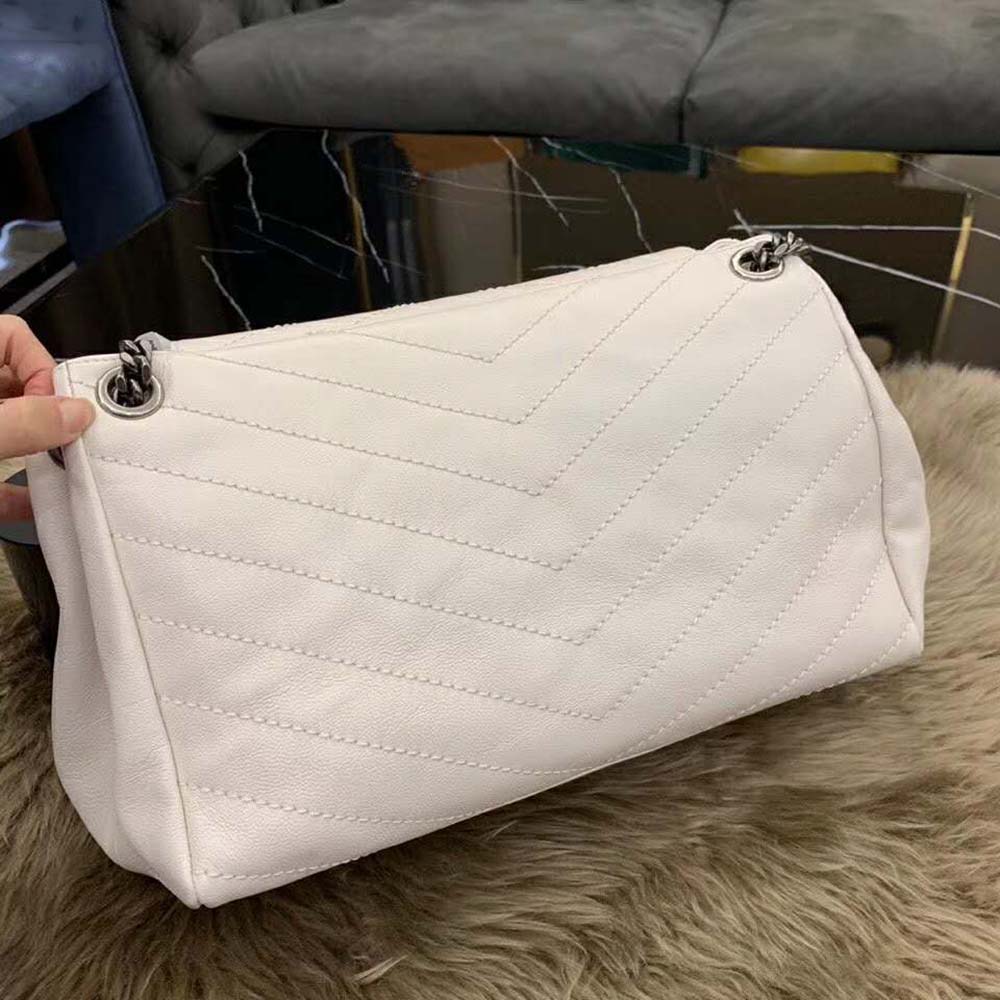 Saint Laurent YSL Women Nolita Medium Bag Vintage Leather-White 3 Saint Laurent YSL Women Nolita Medium Bag Vintage Leather-White - Image 3