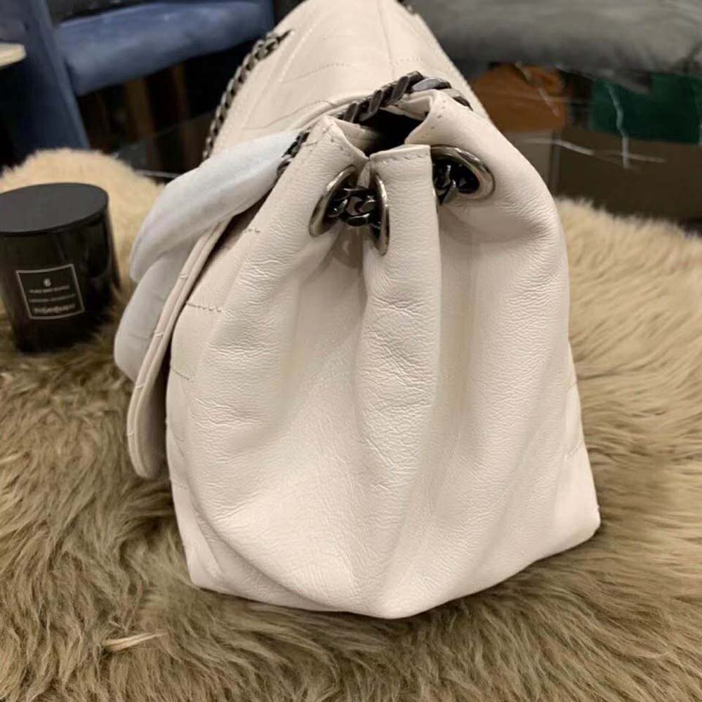Saint Laurent YSL Women Nolita Medium Bag Vintage Leather-White 6 Saint Laurent YSL Women Nolita Medium Bag Vintage Leather-White - Image 6