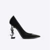 Saint Laurent YSL Women Opyum 110 Pump Black Patent Leather-Black