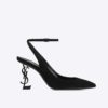 Saint Laurent YSL Women Opyum Slingback Pump Suede 85mm Heel
