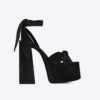 Saint Laurent YSL Women Paige Platform Sandals Suede 14.5 cm Heel
