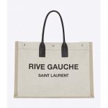 Saint Laurent YSL Women Rive Gauche Tote Bag Linen Leather