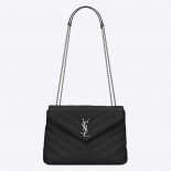 Saint Laurent YSL Women Small Loulou Bag Y Quilted Leather-Black